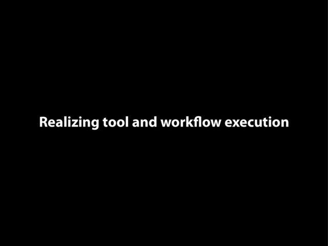 Realizing tool and workflow execution
