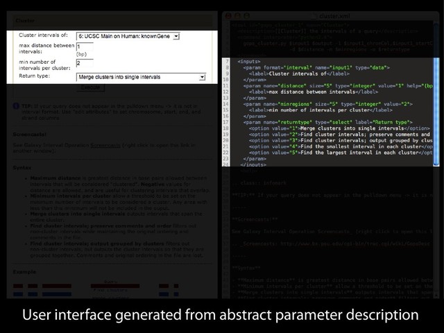 User interface generated from abstract parameter description
