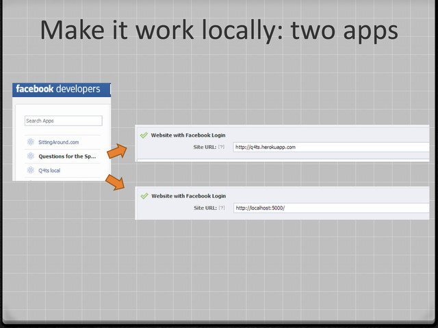 Make it work locally: two apps
