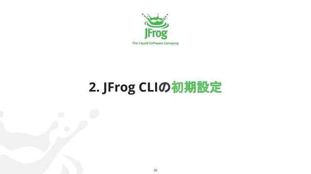 30
2. JFrog CLIの初期設定
