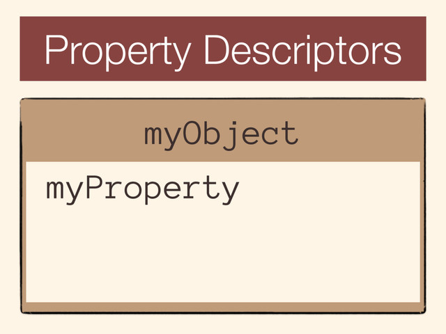 Property Descriptors
myObject
myProperty
