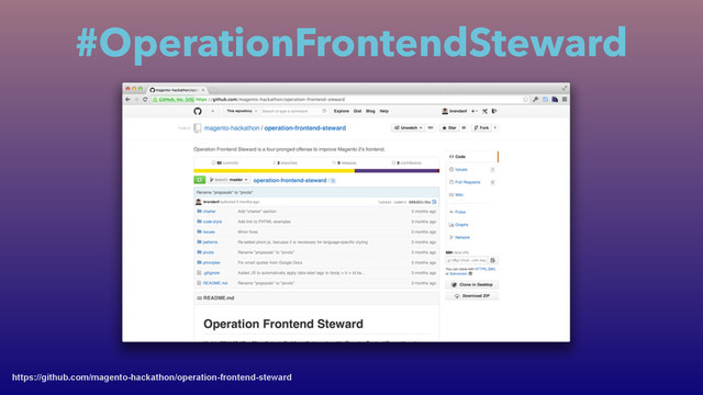 #OperationFrontendSteward
https://github.com/magento-hackathon/operation-frontend-steward
