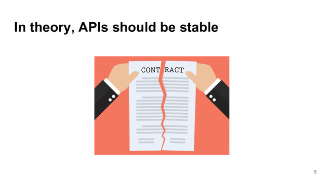 In theory, APIs should be stable
5
