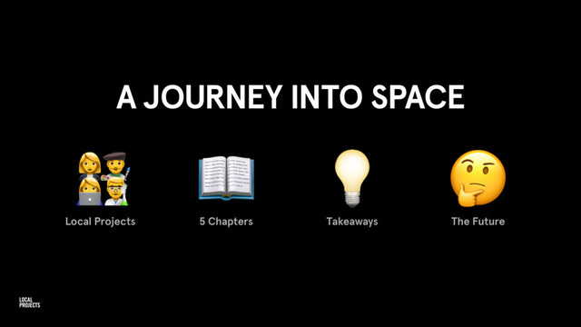 A JOURNEY INTO SPACE
Local Projects


5 Chapters Takeaways

The Future
$%
&'
