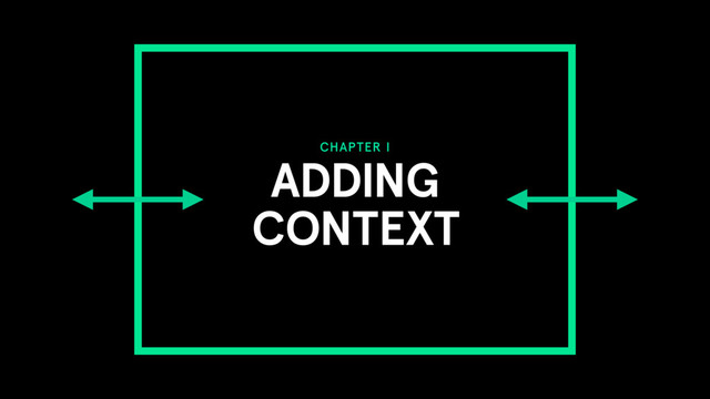 CHAPTER I
ADDING
CONTEXT
