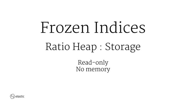 Frozen Indices
Ratio Heap : Storage
Read-only
No memory
