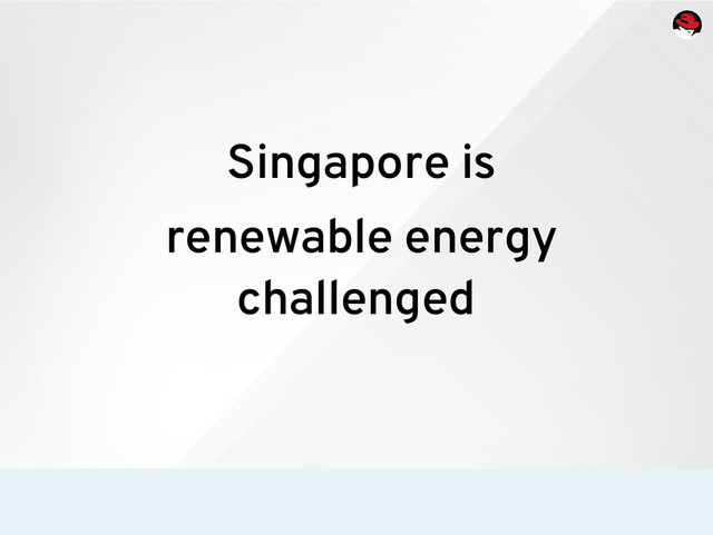 Singapore is
renewable energy
challenged
