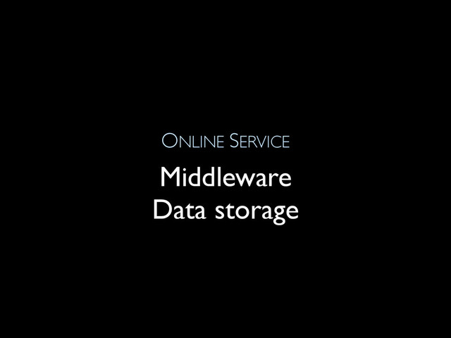 ONLINE SERVICE
Middleware
Data storage
