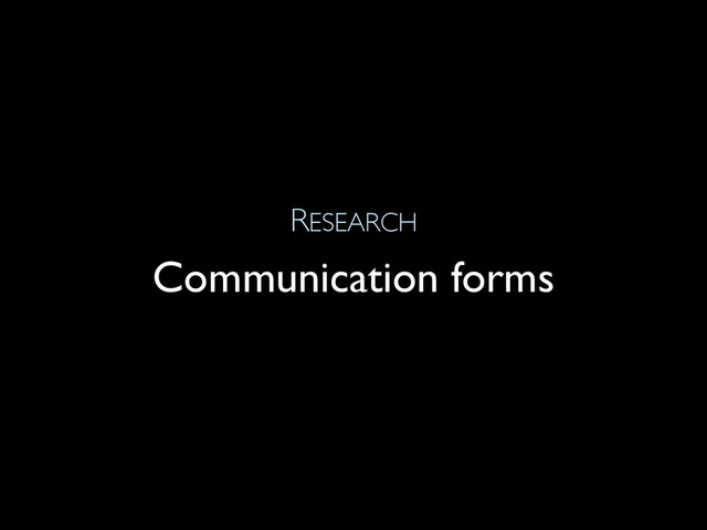 RESEARCH
Communication forms
