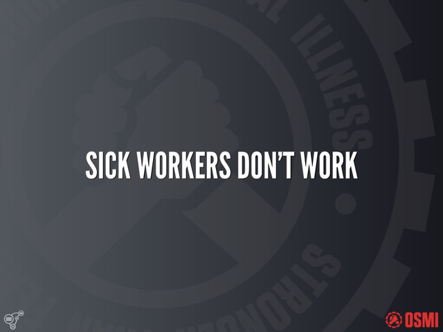 
SICK WORKERS DON’T WORK
