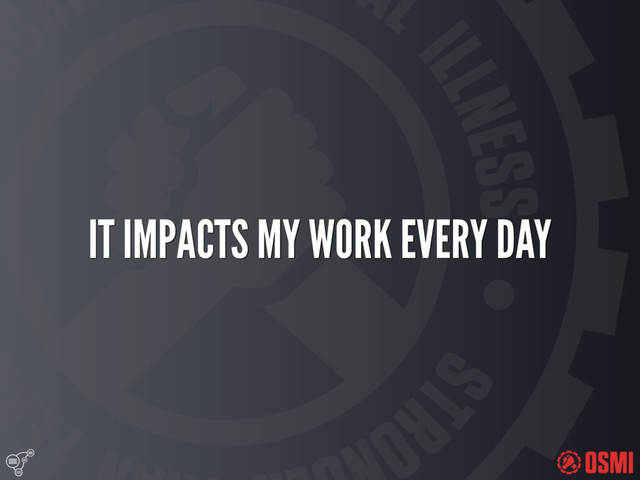 
IT IMPACTS MY WORK EVERY DAY
