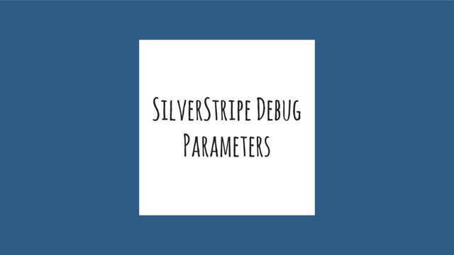 SilverStripe Debug
Parameters

