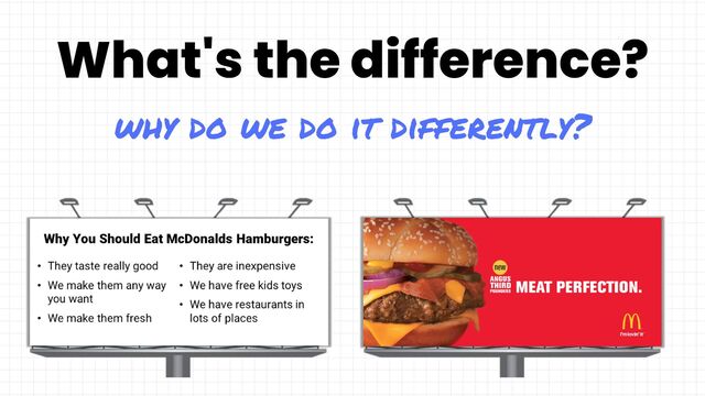 What's the difference?
why do we do it differently?
