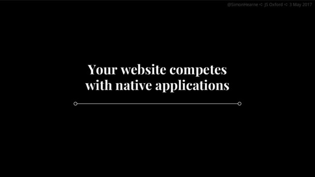 @SimonHearne ➪ JS Oxford ➪ 3 May 2017
@SimonHearne ➪ JS Oxford ➪ 3 May 2017
Your website competes
with native applications
