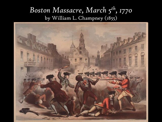 Boston Massacre, March 5th, 1770
by William L. Champney (1855)
