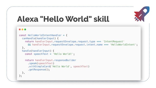 Alexa "Hello World" skill
