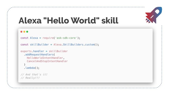 Alexa "Hello World" skill
