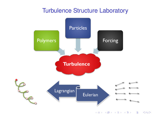 Turbulence Structure Laboratory
2XU´SKLORVRSK\µ² learn from the
change
7
Turbulence
Polymers
Particles
Forcing
Lagrangian
Eulerian
. . . . . .
