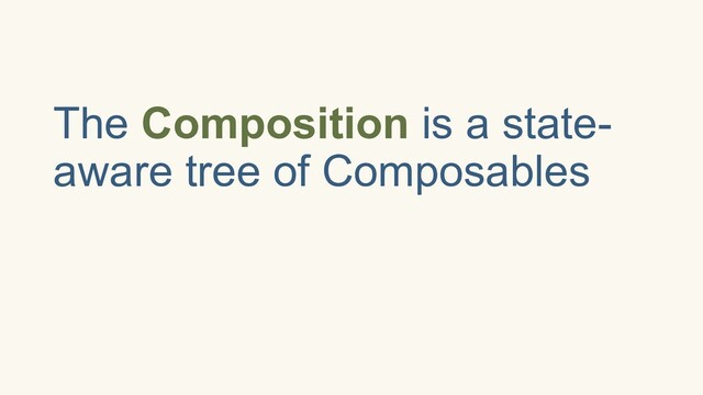 The Composition is a state-
aware tree of Composables
