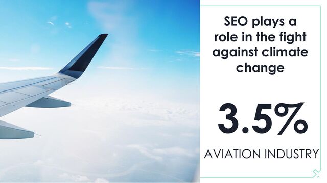 SEO plays a
role in the fight
against climate
change
3.5%
AVIATION INDUSTRY
