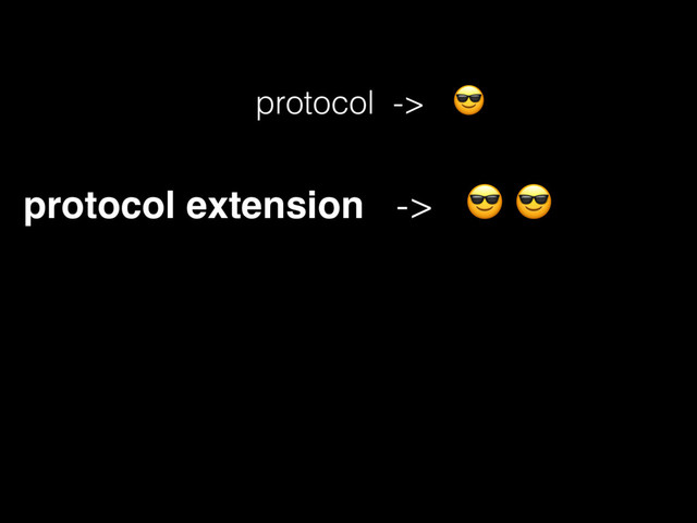 protocol -> 
protocol extension ->  
