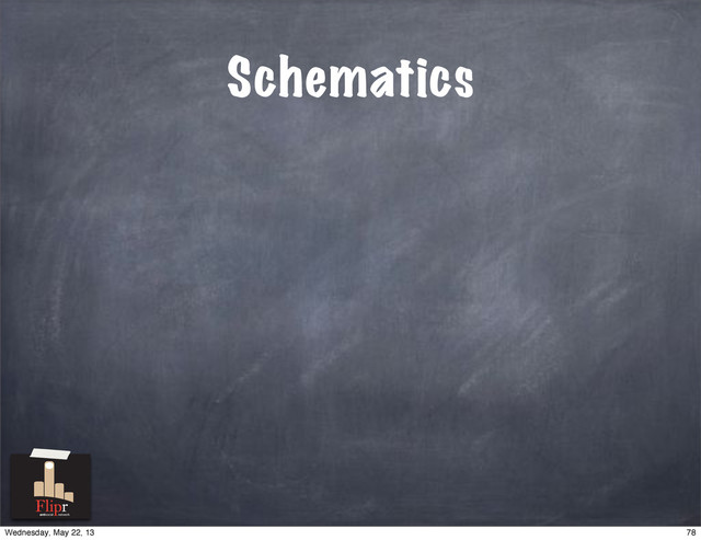 Schematics
antisocial network
78
Wednesday, May 22, 13
