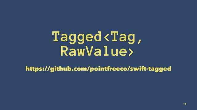 Tagged
https://github.com/pointfreeco/swift-tagged
13

