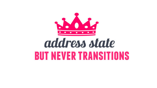 address state
but never transitions
