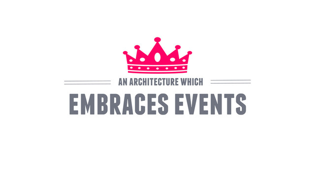 embraces events
an architecture which
