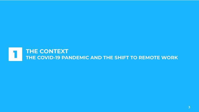 THE CONTEXT
THE COVID-19 PANDEMIC AND THE SHIFT TO REMOTE WORK
1
3
