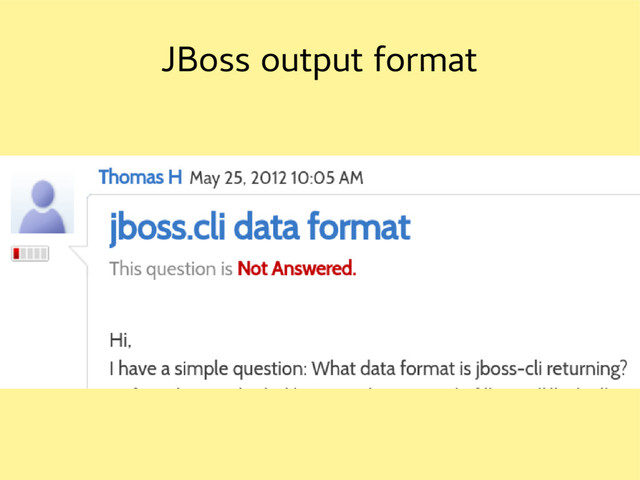 JBoss output format
