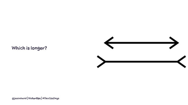 Which is longer?
@jasonhand | VictorOps | #DevOpsDays

