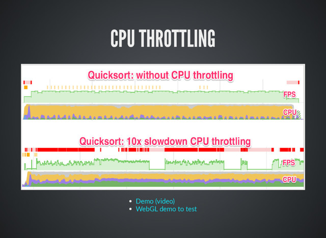 CPU THROTTLING
Demo (video)
WebGL demo to test
