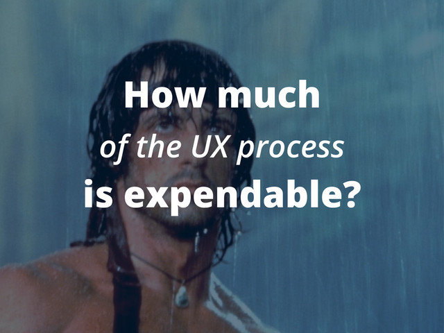 How much
of the UX process
is expendable?
