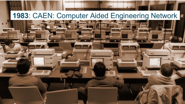 © 2018 Cisco and/or its affiliates. All rights reserved. Cisco Confidential
1983: CAEN: Computer Aided Engineering Network-
