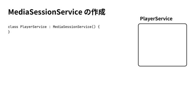 MediaSessionService
PlayerService
class PlayerService : MediaSessionService() {
}
