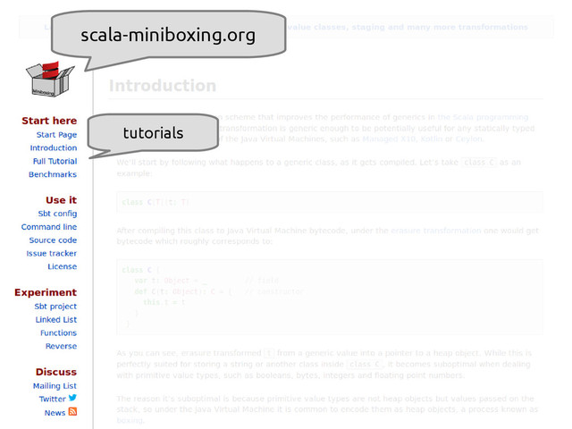 scala-miniboxing.org
scala-miniboxing.org
tutorials
