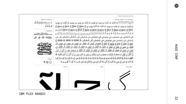 Hugo Conf 22
IBM Plex Arabic

