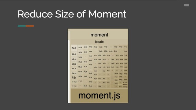 Reduce Size of Moment
