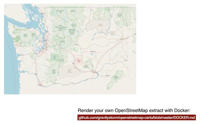 github.com/gravitystorm/openstreetmap-carto/blob/master/DOCKER.md
Render your own OpenStreetMap extract with Docker:
