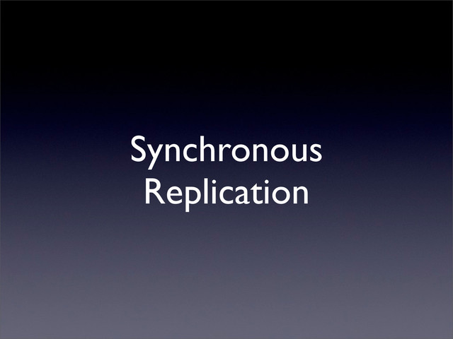 Synchronous
Replication
