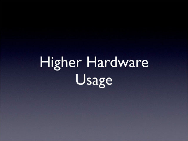 Higher Hardware
Usage
