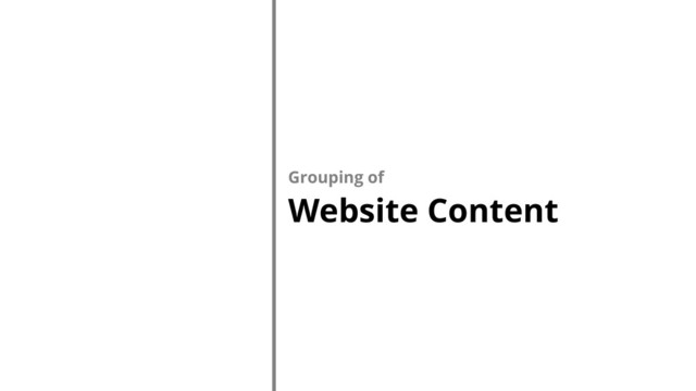 Grouping of
Website Content
