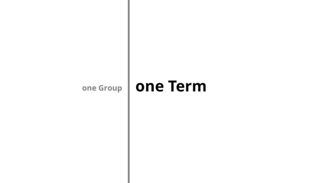 one Term
one Group
