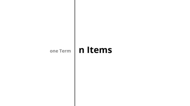 n Items
one Term

