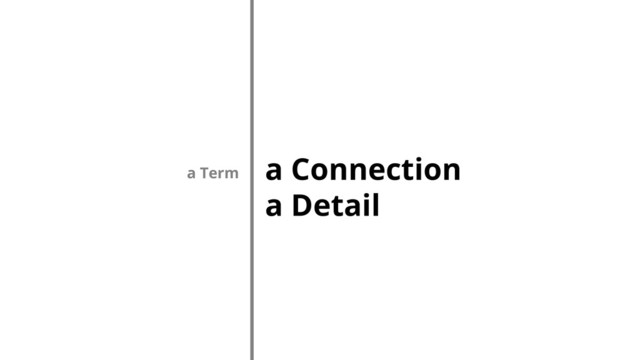 a Connection
a Detail
a Term
