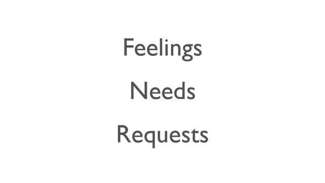 Feelings
Needs
Requests
