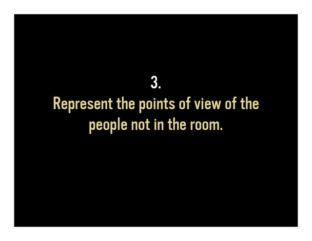 3.
Represent the points of view of the
people not in the room.
