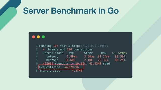 Server Benchmark in Go
