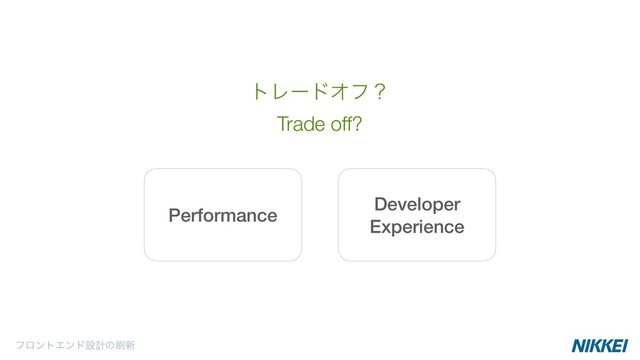 ϑϩϯτΤϯυઃܭͷ࡮৽
Developer 
Experience
Performance
τϨʔυΦϑʁ
Trade off?
